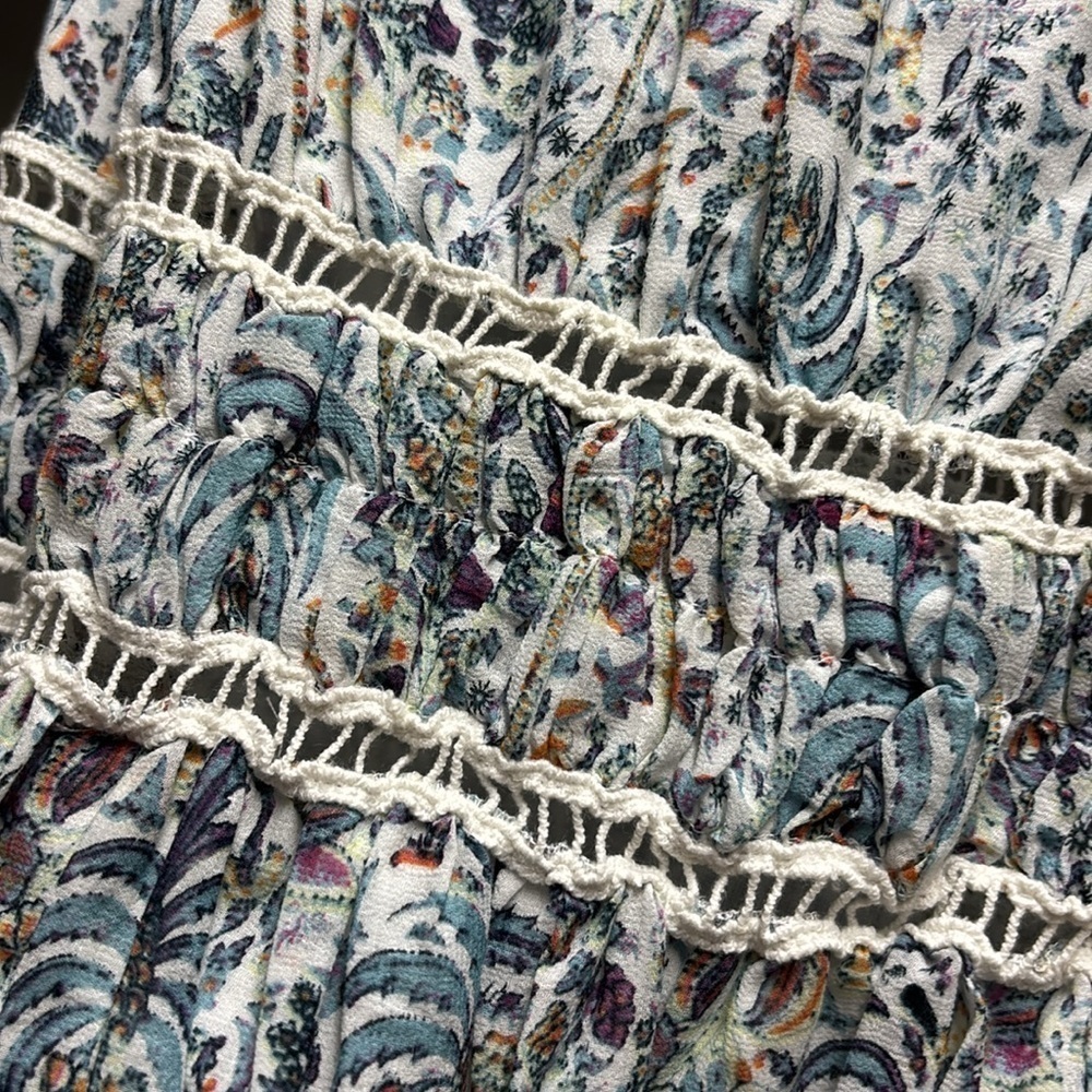 M.S.S.P max studio 100% Cotton Tropical print Midi dress size L - Picture 8 of 12